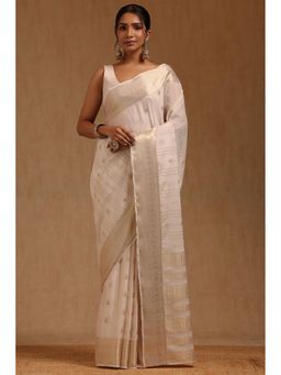 Soch - Cream Woven Saree with Unstitched Blouse
