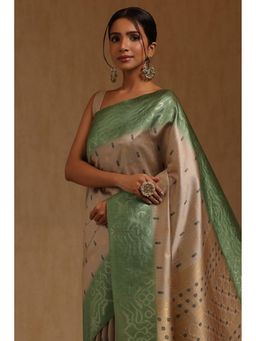 Soch - Beige Woven Saree with Unstitched Blouse