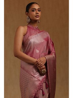 Soch - Purple Woven Saree with Unstitched Blouse