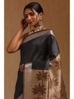 Soch - Grey Woven Saree with Unstitched Blouse