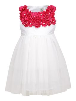 A Little Fable - White Garland Rose Dress