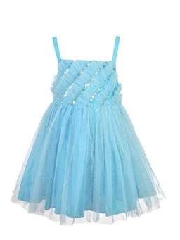 A Little Fable - Blue Tulip Ruffle Dress