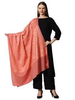 SWI STYLISH - Womens Kashmiri Aari Embroidered Wool Shawl-Pink