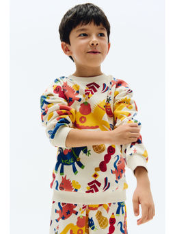 H&M - Boys White Printed Sweatshirt