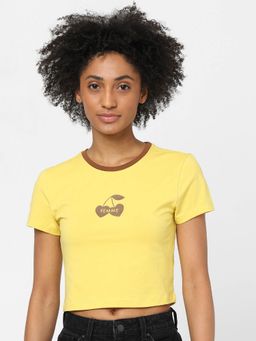 ONLY - Women Casual Wear Yellow T-Shirt