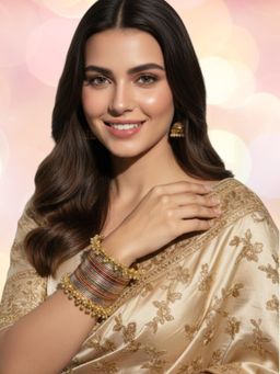 OOMPH - Rimjhim Shimmer With Ghungroo Bangle Set - (2.6) (Pack of 28)