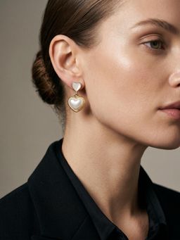 Carlton London - Golden Plated Pearl Drop Earring