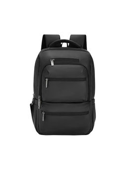 Safari - Unisex Black Pu Solid/Plain 32Ltr Backpack (L)