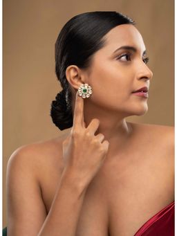 Sica Jewellery - 925 Silver Moissanite Polki Vijaya Earrings