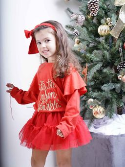 ZIP ZAP ZOOP - "Tis The Season To Sparkle" Cotton Top & Skirt with Headband (Set of 3)