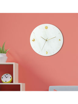 HomeTown - Aeon Marble Print Glass Wall Clock White Diameter 30Cm