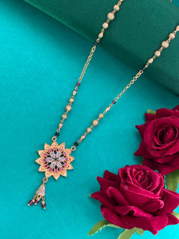 Digital Dress Room - Ad Flower Pendant Design Short Necklace