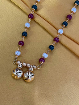 Digital Dress Room - Multi Beads and Pearl Mala Necklace