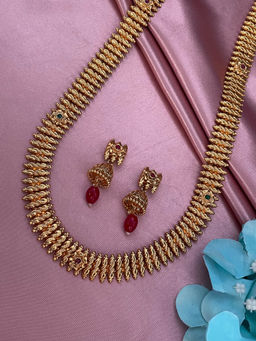 Digital Dress Room - Red Flower Stone Necklace Set