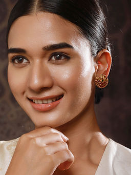 Aatmana - 24Kt Gold Plated Peacock Shaped Stud Earrings