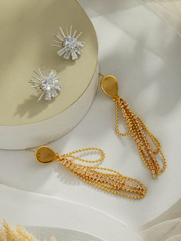 Aatmana - Gold-Plated and Silver-Plated Stone Studded Earrings (Pack of 2)