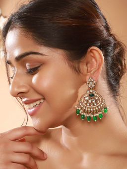 Aatmana - Rose Gold and Silver Plated Stone Pearl Stud Earrings (Pack of 2)