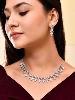 Silvermerc Designs - White American Diamond Jewellery Set