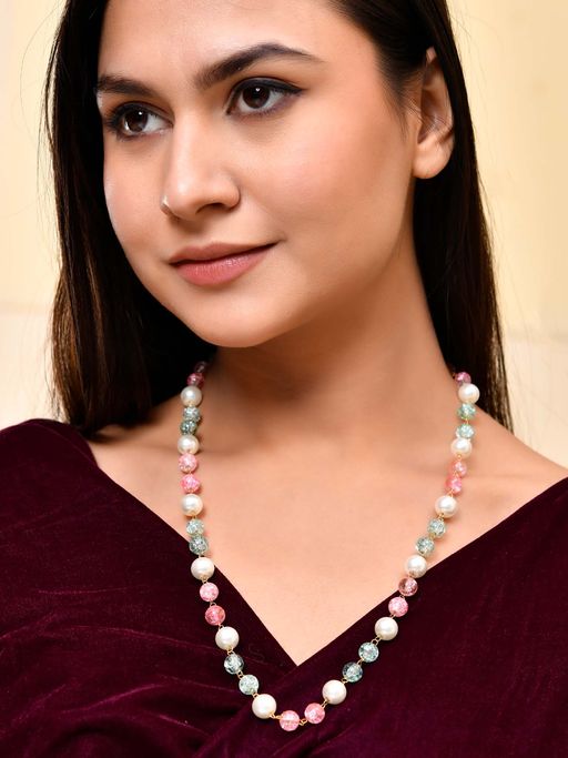 Silvermerc Designs Multi Pastel Beaded Pearl Necklace