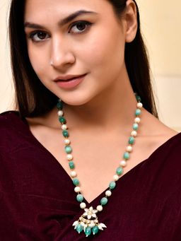 Silvermerc Designs - Green Bead and Pearl Necklace