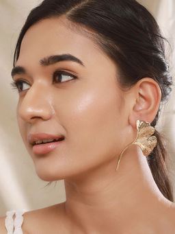 Aatmana - Gold Plated Floral Drop Earrings