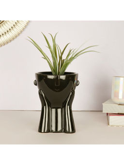 HomeTown - Alura Ceramic Planter in Black Colour