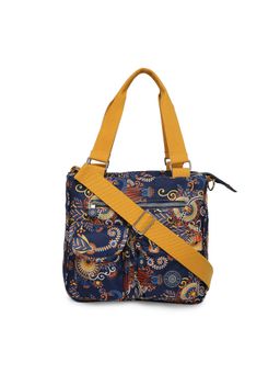 Baomi - CRINKLE Range Blue & Yellow Floral Color Soft Case Nylon Shoulder Bag