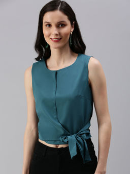 SHOWOFFFF - Women Green Solid Top