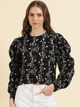 SHOWOFF - Women Black Floral Top