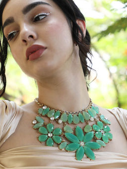 Sohi - Jade Floral Necklace