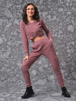 PINACOLADA - Women Purple Textured Stylish Co-Ord (Set of 2)