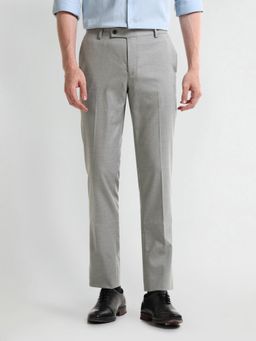 Arrow - Solid/Plain Grey Polyester Trouser