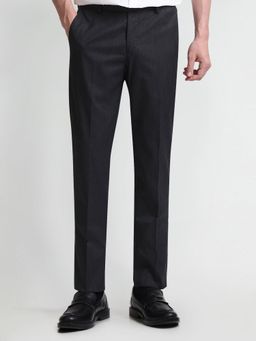 Arrow - Solid/Plain Grey Polyester Trouser