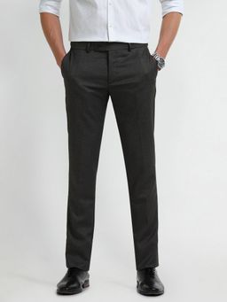 Arrow - Solid/Plain Grey Polyester Trouser