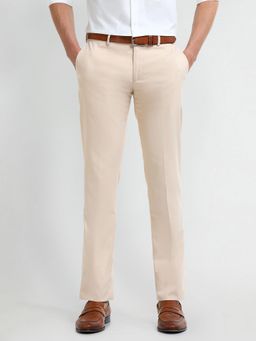 Arrow - Solid/Plain Nude Polyester Trouser