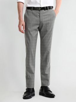 Arrow - Checks Grey Polyester Trouser