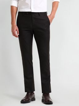 Arrow - Solid/Plain Brown Polyester Trouser