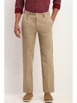Allen Solly - Men Khaki Regular Fit Solid Casual Trousers