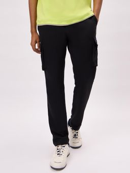 Bombay High - Black Straight Fit Cargos Pant For Men
