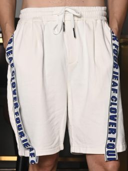 Odette - Franco White Embellished Heavy Cotton Jersey Shorts For Men