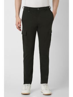 Van Heusen - Men Green Solid Slim Fit Trousers