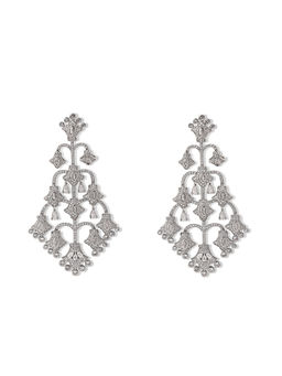 Shaze - White Alba Chandelier Earrings