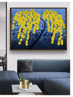 The Art House - Yellow Blue Abstract Painting Frame