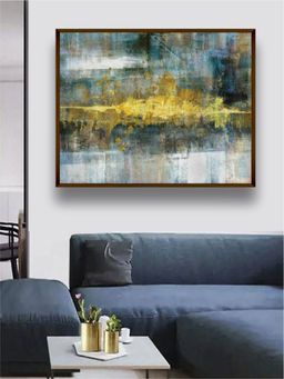 The Art House - Blue Green Abstract Printed Canvas Painting Wall Art