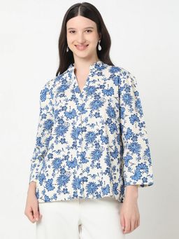 R&B - Floral Regular Women White Top