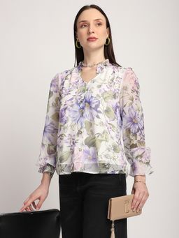 R&B - Floral Regular Women Lavender Top