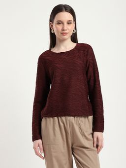 R&B - Solid Regular Women Wine Top