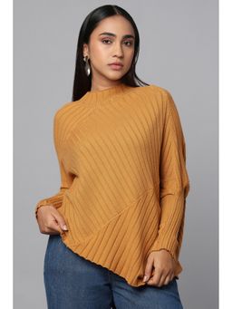 TAMISKA BY NARENDRA KUMAR - Women Mustard Effortlessly Chic Asymmetrical Sweater