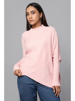 TAMISKA BY NARENDRA KUMAR - Women Pink Effortlessly Chic Asymmetrical Sweater