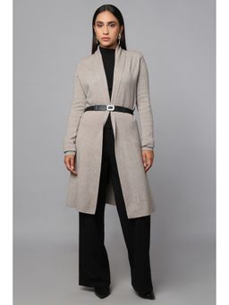 TAMISKA BY NARENDRA KUMAR - Women Grey The Cinched Grace Long Sweater